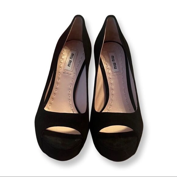 Miu Miu Camoscio Open Toe Heel - Picture 1 of 6